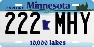 MN license plate 222MHY