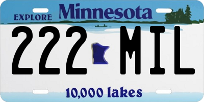 MN license plate 222MIL