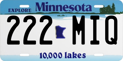 MN license plate 222MIQ