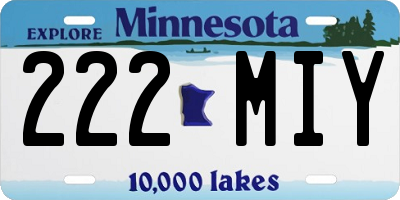 MN license plate 222MIY