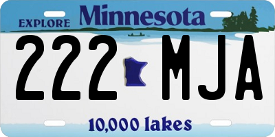 MN license plate 222MJA