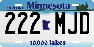 MN license plate 222MJD
