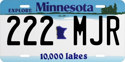 MN license plate 222MJR