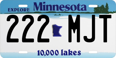 MN license plate 222MJT