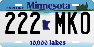 MN license plate 222MKO