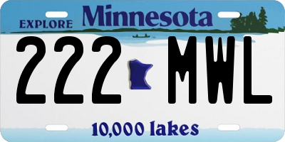 MN license plate 222MWL