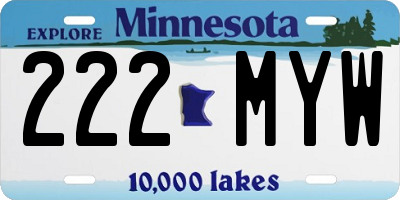 MN license plate 222MYW