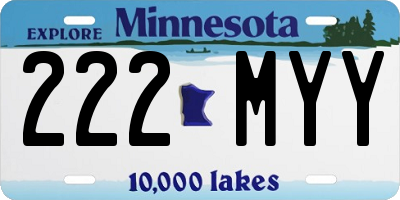 MN license plate 222MYY