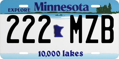 MN license plate 222MZB