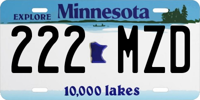 MN license plate 222MZD