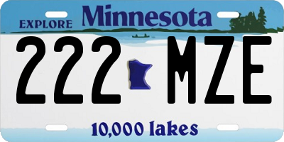 MN license plate 222MZE