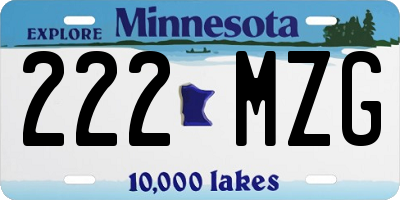 MN license plate 222MZG
