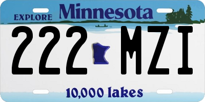 MN license plate 222MZI