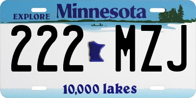 MN license plate 222MZJ