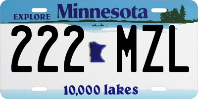 MN license plate 222MZL
