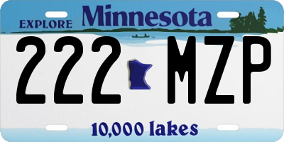 MN license plate 222MZP