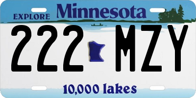 MN license plate 222MZY