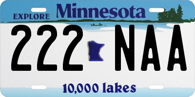 MN license plate 222NAA