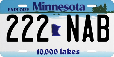MN license plate 222NAB