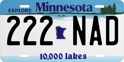 MN license plate 222NAD