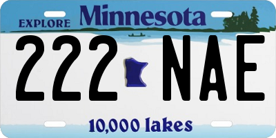 MN license plate 222NAE