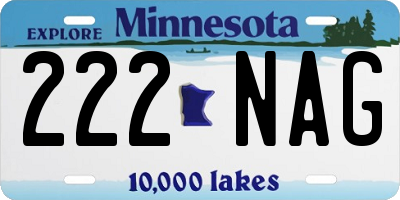 MN license plate 222NAG