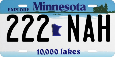 MN license plate 222NAH