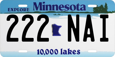 MN license plate 222NAI