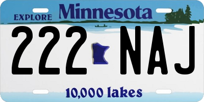 MN license plate 222NAJ