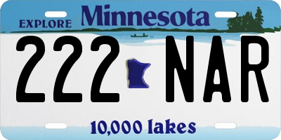 MN license plate 222NAR