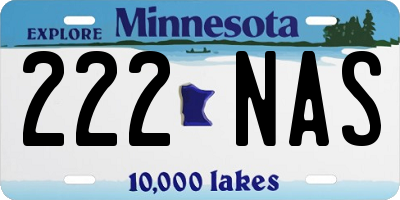 MN license plate 222NAS