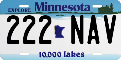 MN license plate 222NAV