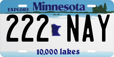 MN license plate 222NAY