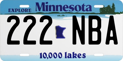 MN license plate 222NBA