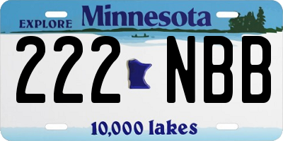 MN license plate 222NBB