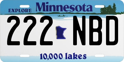 MN license plate 222NBD