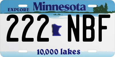 MN license plate 222NBF