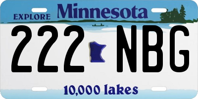 MN license plate 222NBG