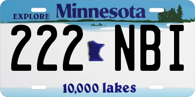 MN license plate 222NBI
