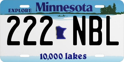 MN license plate 222NBL