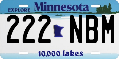 MN license plate 222NBM