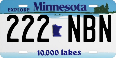 MN license plate 222NBN