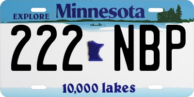MN license plate 222NBP