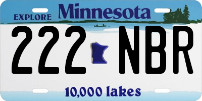MN license plate 222NBR