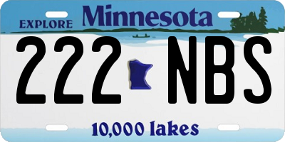MN license plate 222NBS