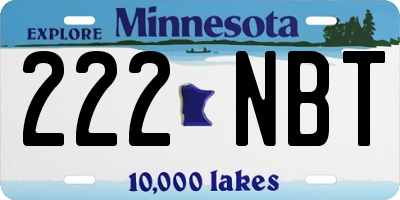 MN license plate 222NBT