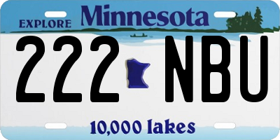 MN license plate 222NBU