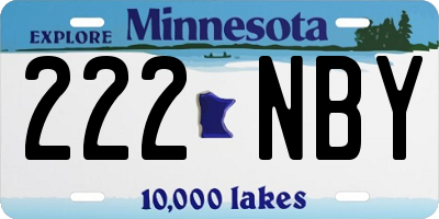 MN license plate 222NBY