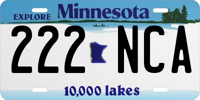 MN license plate 222NCA