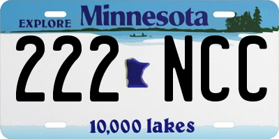 MN license plate 222NCC